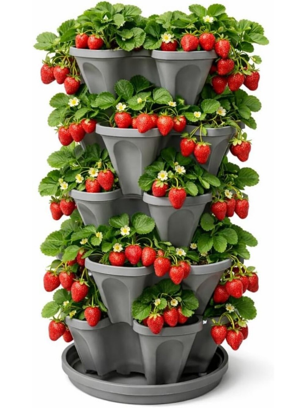 Stackable 5-Tier Garden Planter - 24 Quart Indoor/Outdoor Herb & Flower Pot with